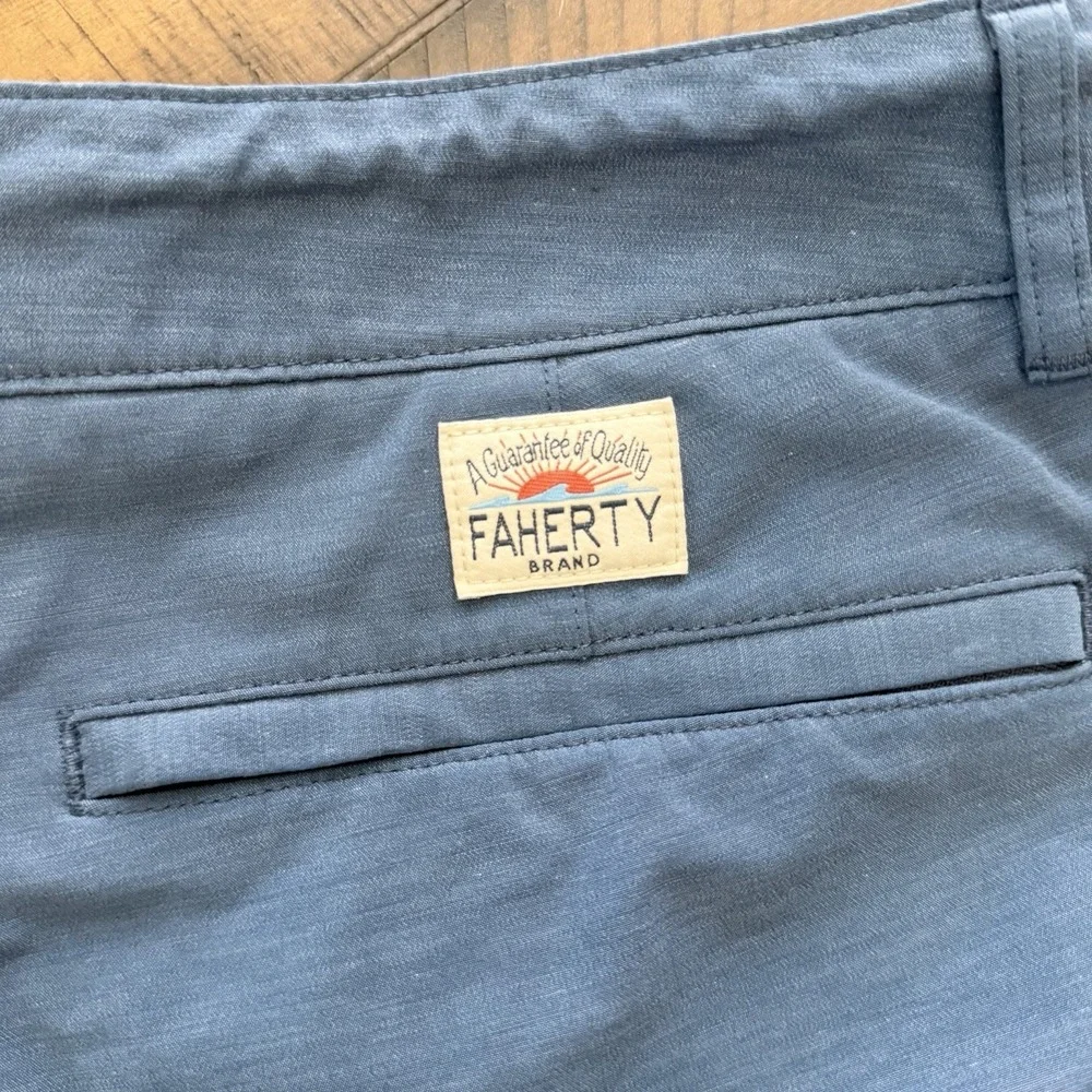 Set Of 2 Faherty Men's All Day Shorts Size 35 Blue / Green